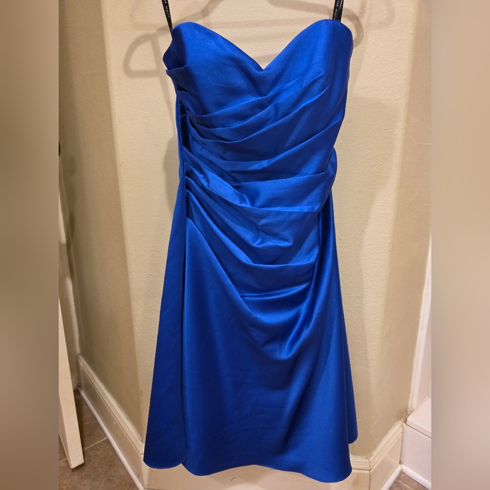 Satin Strapless Corset Back Formal Dress